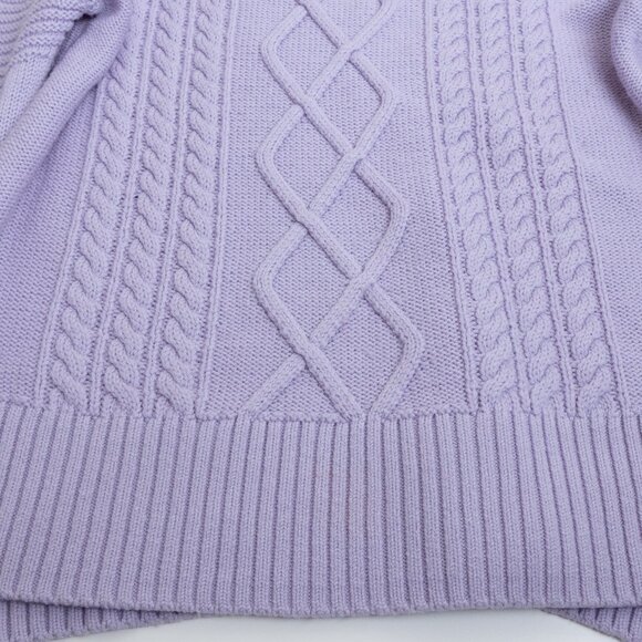 Kit and Ace Merino Cableknit Turtleneck Sweater Liliac Purple - Picture 9 of 13